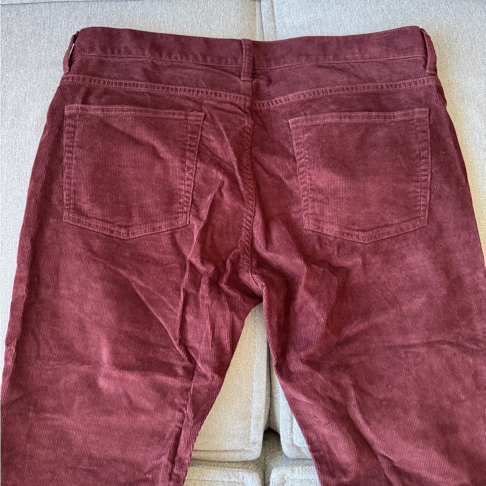 J. Crew Men's Deep Red Corduroy Pants - 484 Slim - 35 X 32 - Picture 9 of 11